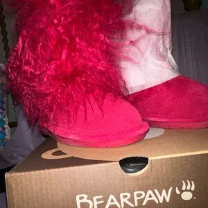 Bear paw curly lamb fur boots toddler size 12